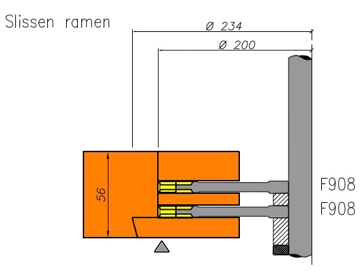Tekening freeskoppen slissen ramen combinatiemachineset